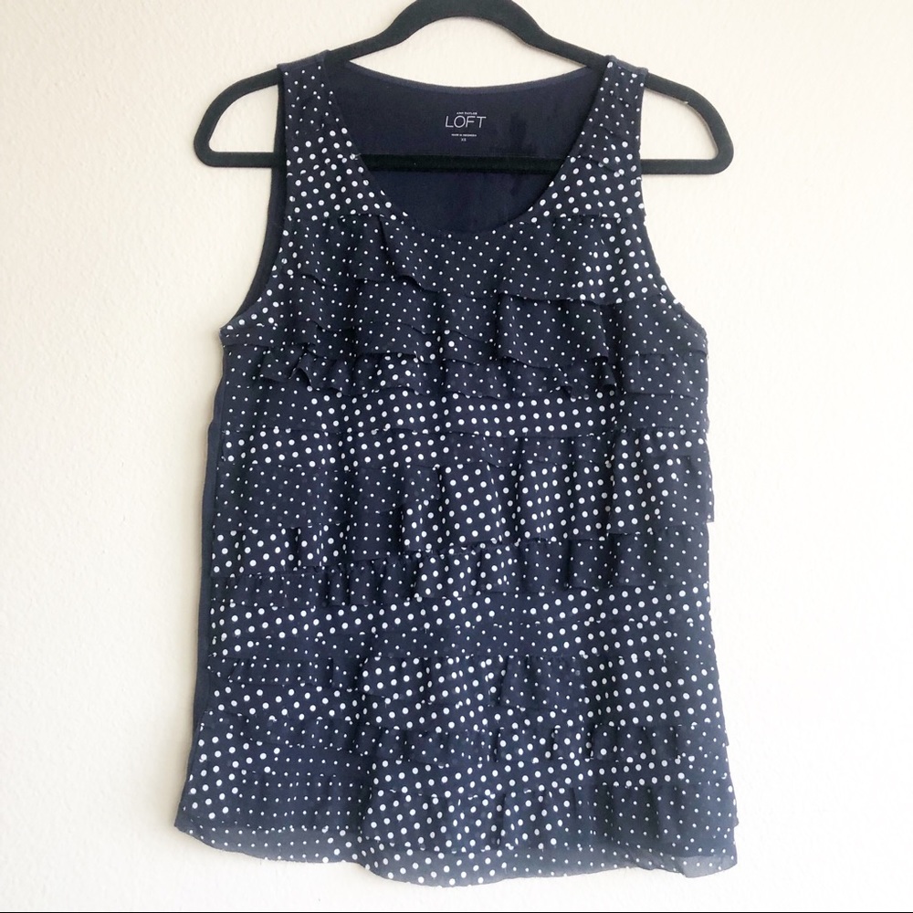 Ann Taylor Loft layered front sleeveless top S. XS